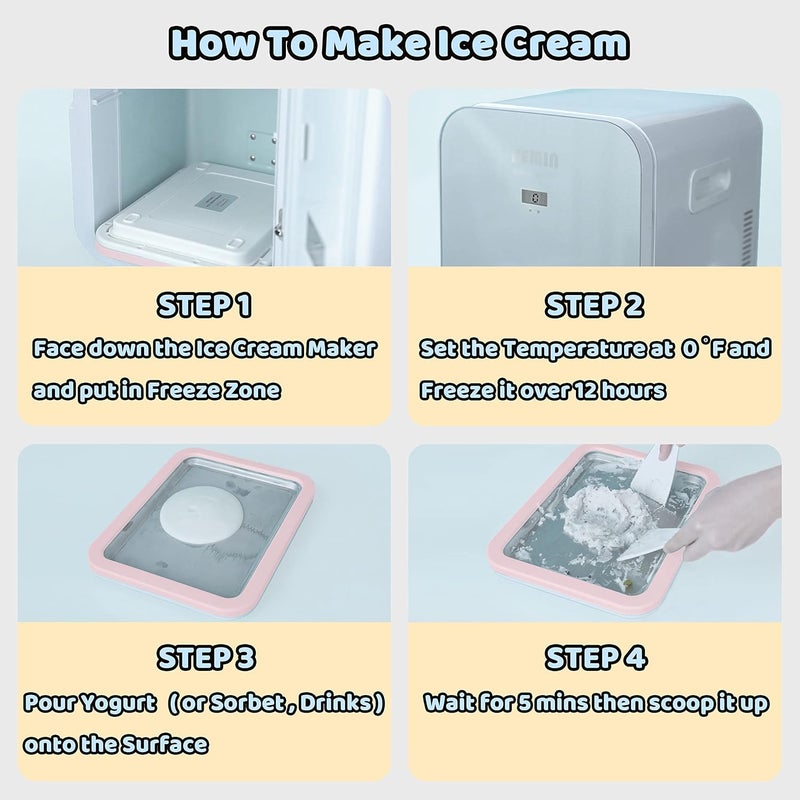 JoyMech Ice Cream Roll Maker Rolled Ice Cream Machine, Sweet Spot Pan, Instant Cold Plate, Ideal for Making Rolled Ice Cream Soft Serve Slushies Frozen Yogurt Sorbet and Gelato (Light Pink) - Image 3